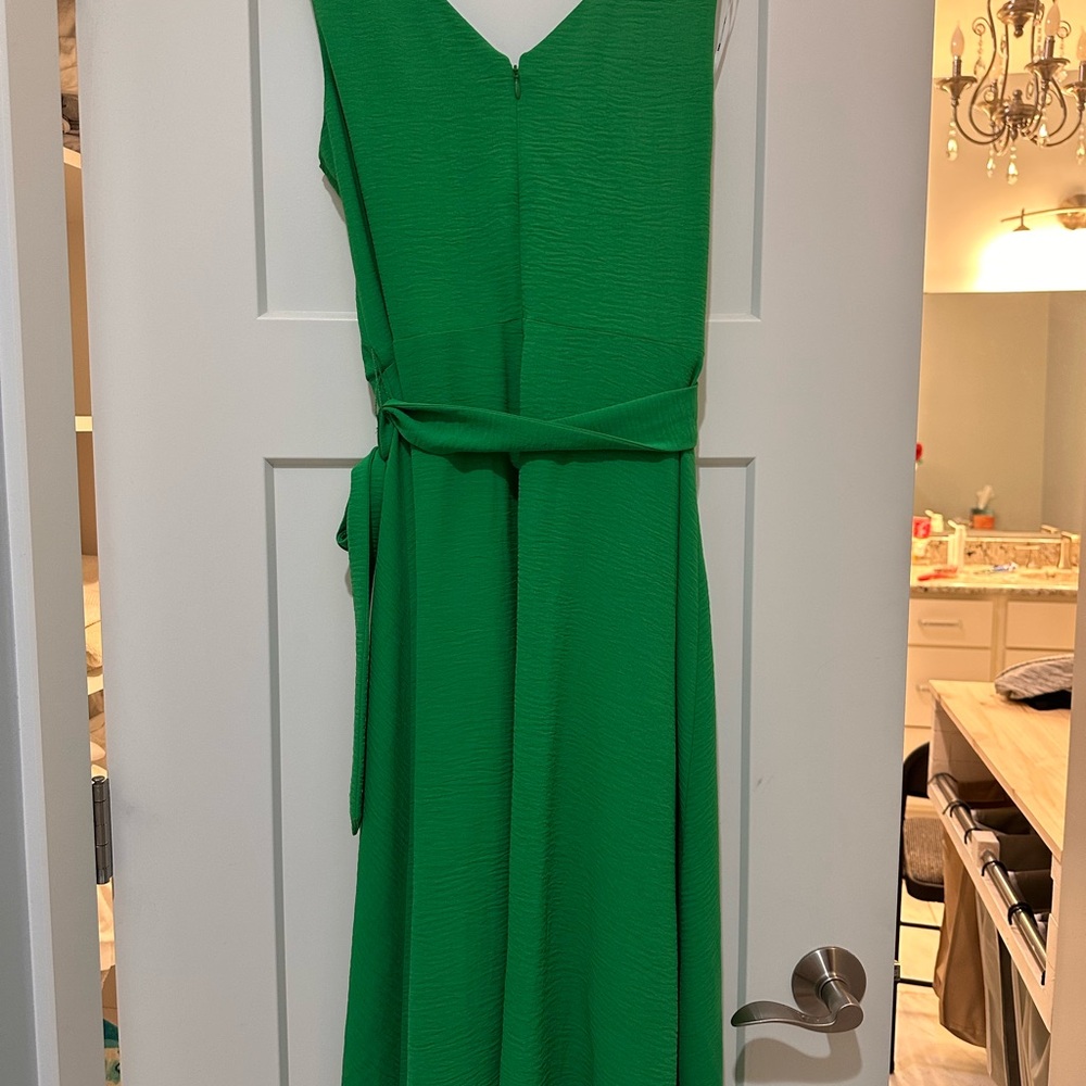 DKNY Green Asymmetrical Wrap Sundress - Picture 2 of 3